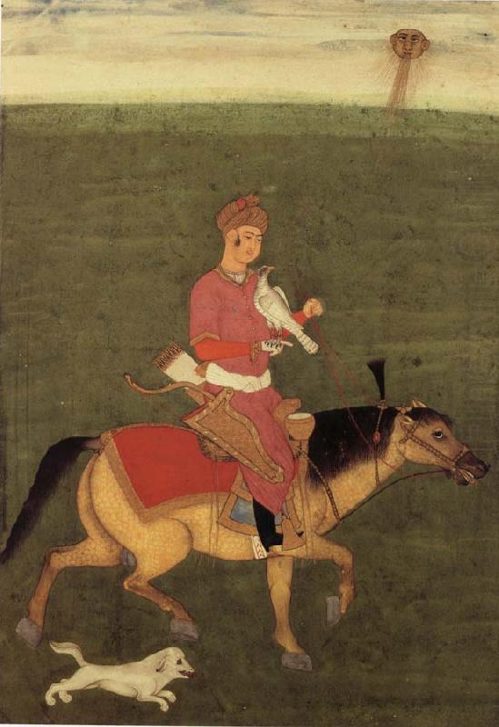 unknow artist A prince in the falcon hunt to horse out of the Large Clive album china oil painting image